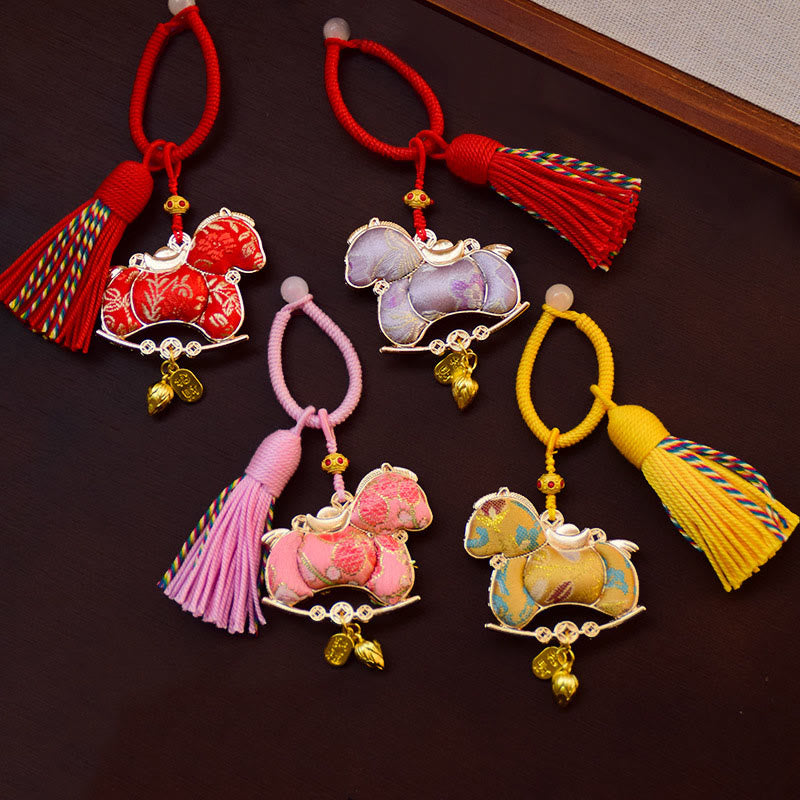 Wear FengShui Year Of The Horse Embroidery Freedom Key Chain