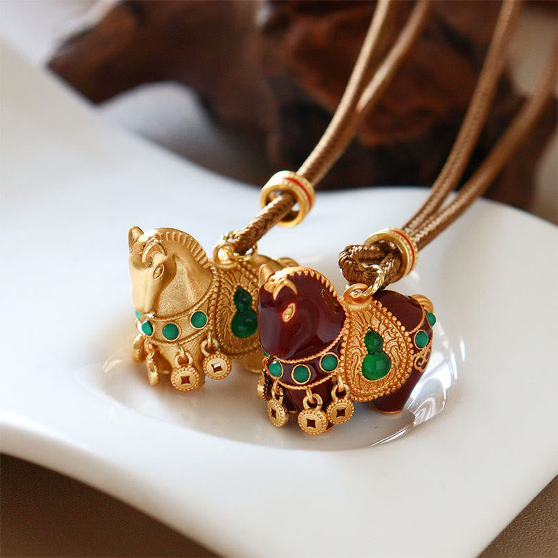 Wear FengShui Year Of The Horse Copper Brass Balance Necklace Pendants