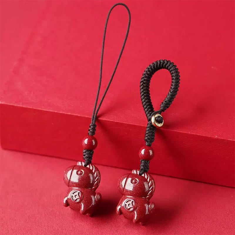 Wear FengShui Year Of The Horse Cinnabar Keep Away Evil Spirits Key Chain