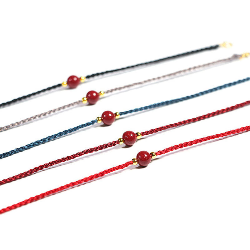 Wear FengShui Cinnabar Red String Blessing Keep Away Evil Spirits Bracelet