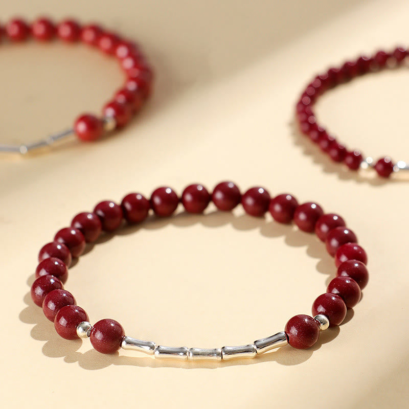 Wear FengShui Cinnabar 925 Sterling Silver Calm Concentration Bracelet