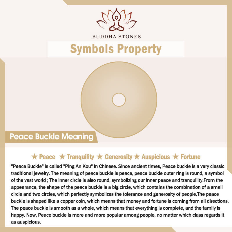 Wear FengShui Natural Jade Peace Buckle Prosperity Necklace Pendant