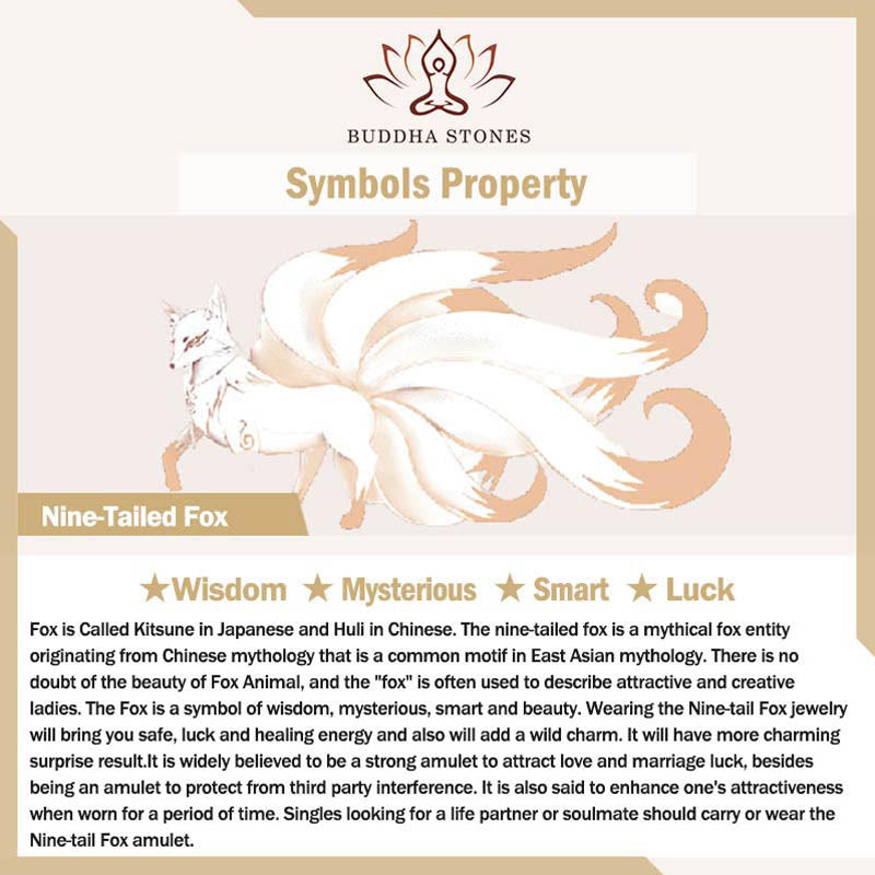 Wear FengShui Natural Pink Crystal Cinnabar Nine Tailed Fox Love Bracelet