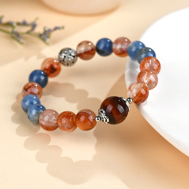 Nezha 2 Series Bracelet – Kyanite, Dark Red Hematoid & Red Tiger’s Eye Bracelet for Couples