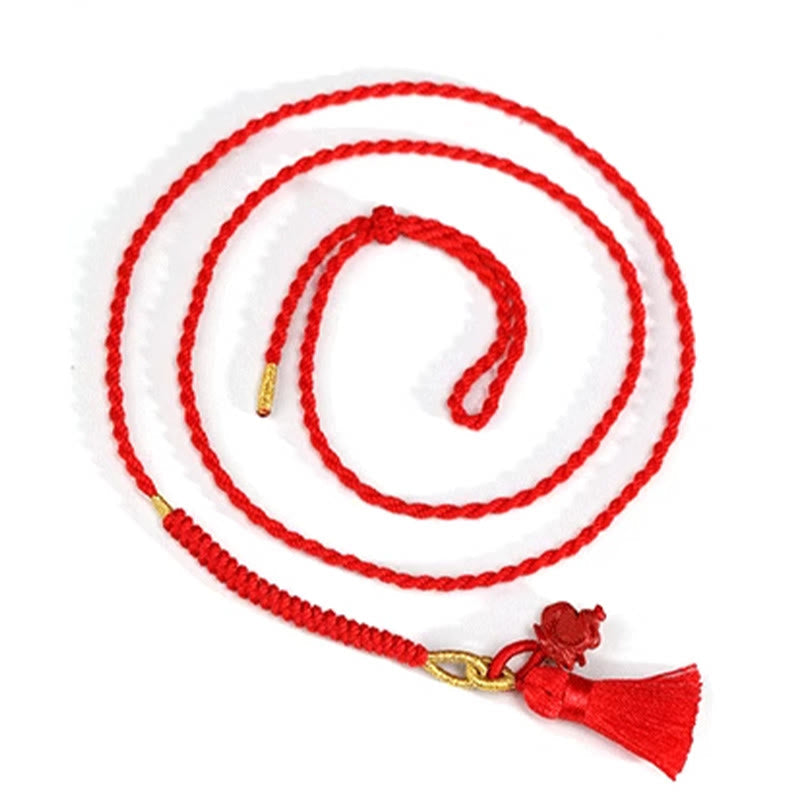 Wear FengShui Natural Cinnabar Dragon Blessing Red String Belly Chain