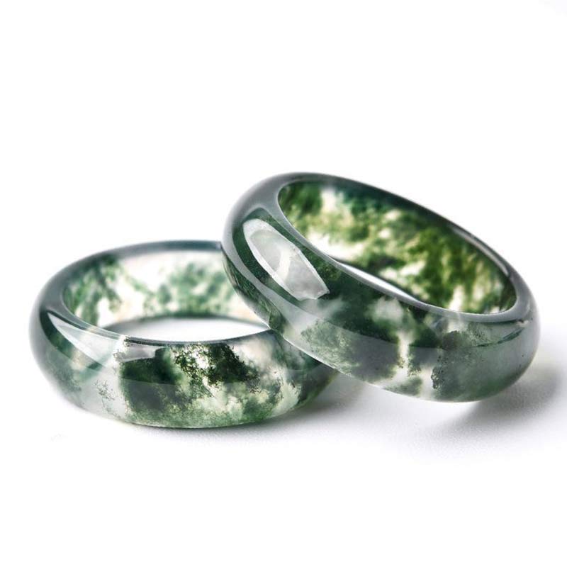 Wear FengShui Moss Agate Healing Balance Ring