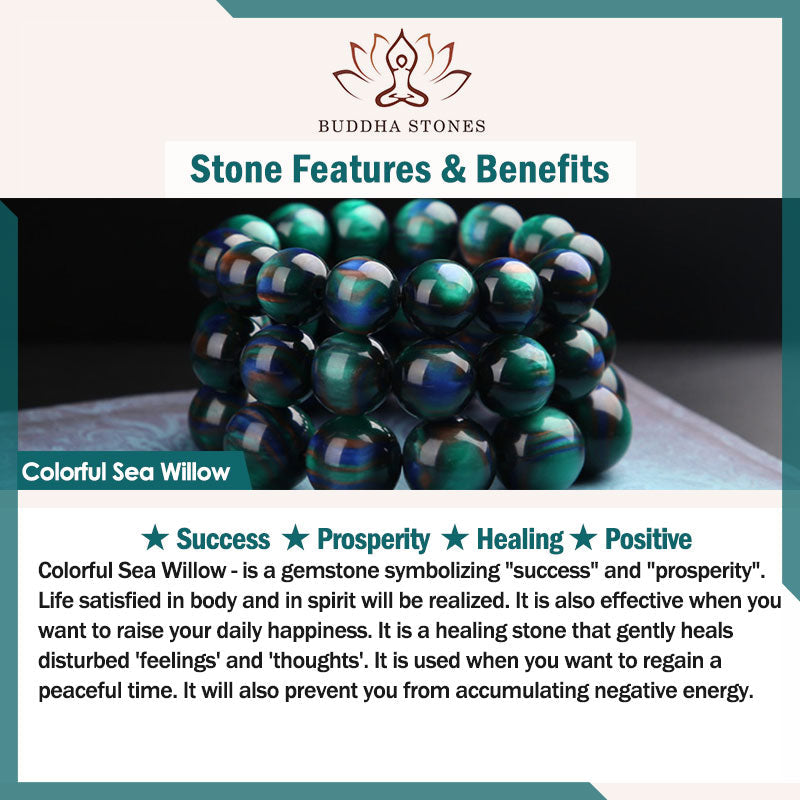 Wear FengShui Colorful Sea Willow Mala Positive Bracelet Ring