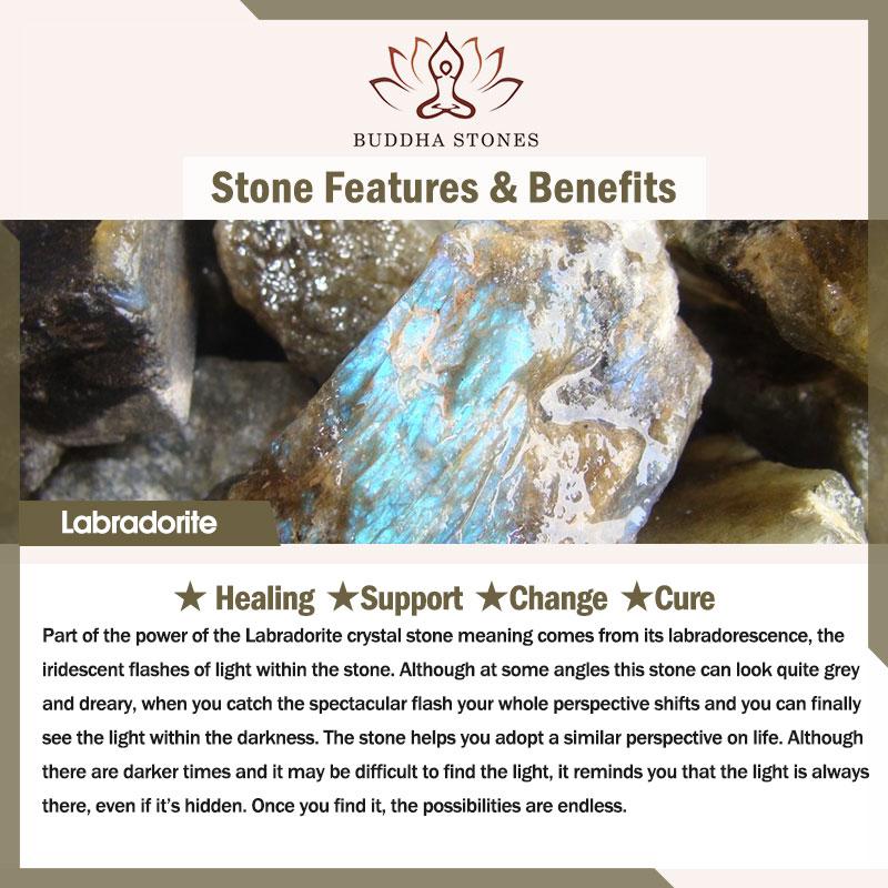 Wear FengShui Natural Labradorite Moonstone Support Healing Beaded Bracelet