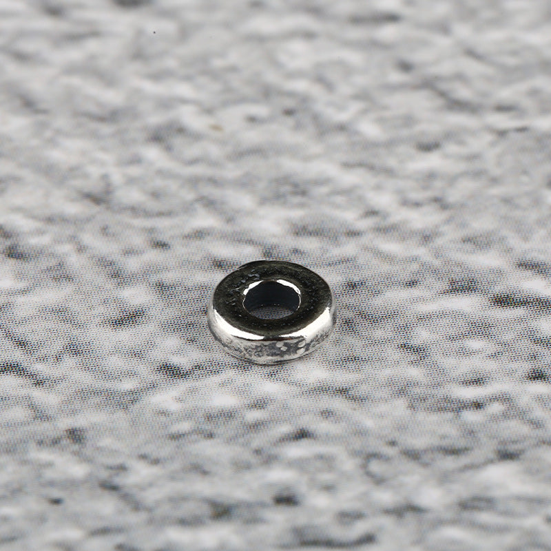 S925 Silver, Plain Glossy Tibetan Straight Cut Separator Gasket Bead Separator DIY Accessories