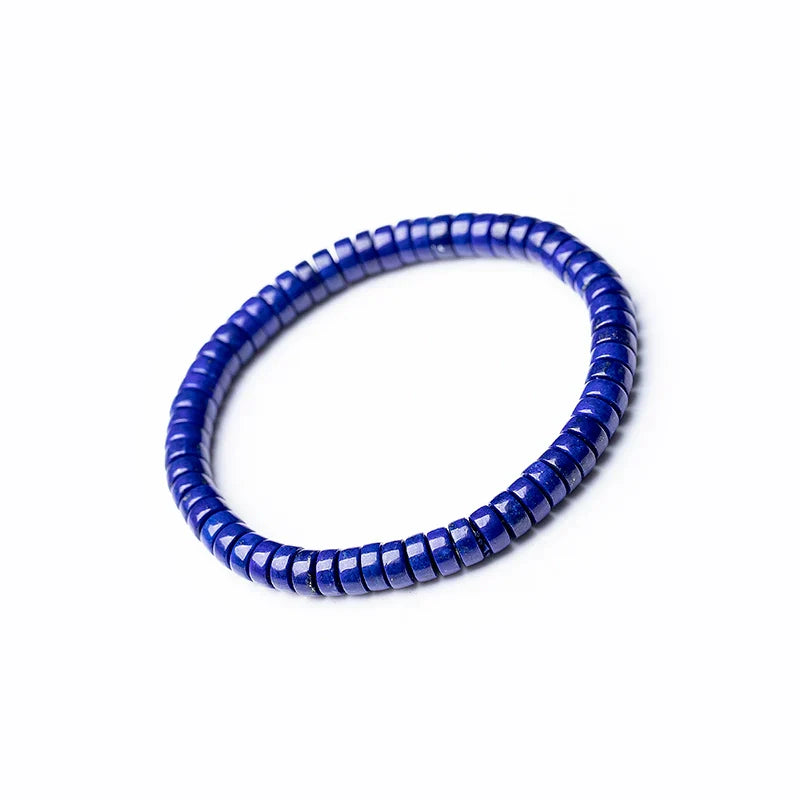 Collector-Grade Natural Lapis Lazuli Straight-Cut Thin Slice Bracelet