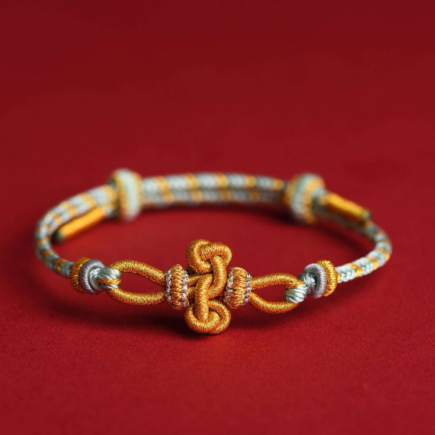 Handmade Wenchang Knot Adjustable Braided Rope Bracelet for Luck and Strength