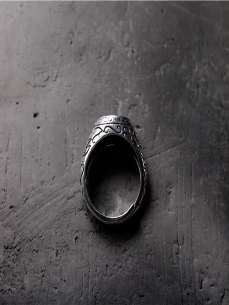 S925 Sterling Silver Vintage Silver Bergamot Orchid Finger Ring, Open Ring
