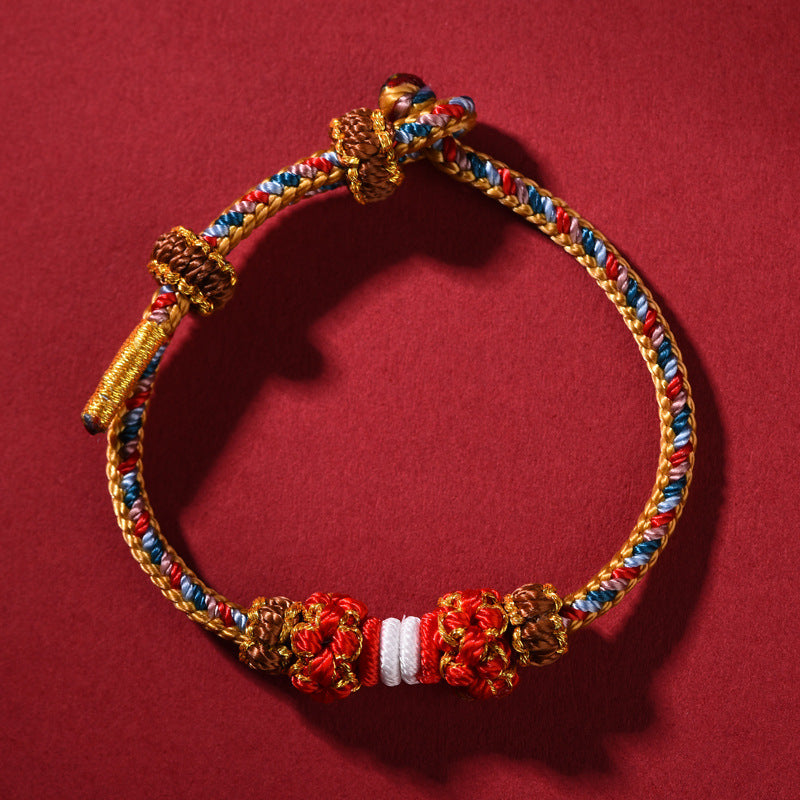 Handmade Lily of the Valley Knot Braided Red String Couples Bracelet