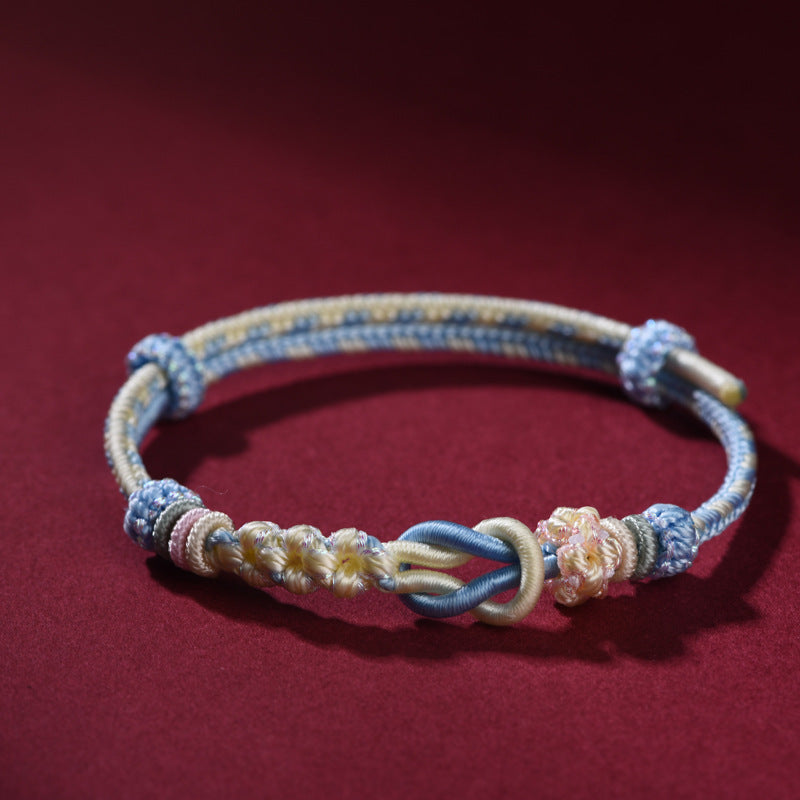 Handwoven Red String Bracelet β Peach Blossom Knot for Couples, Unisex Lucky Charm