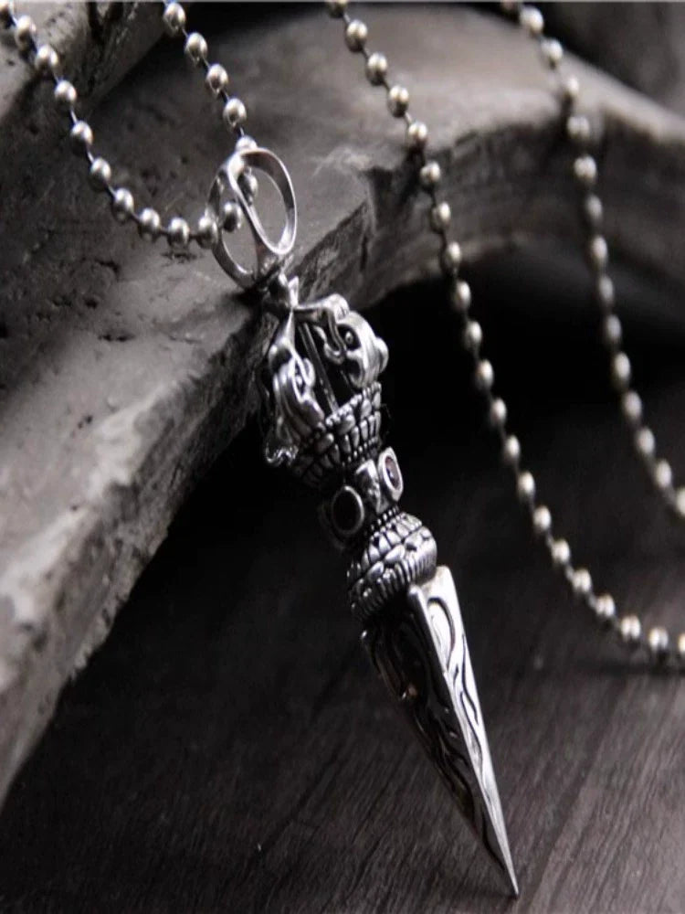 S925 Sterling Silver Body Protector Vajra Pestle Pendant