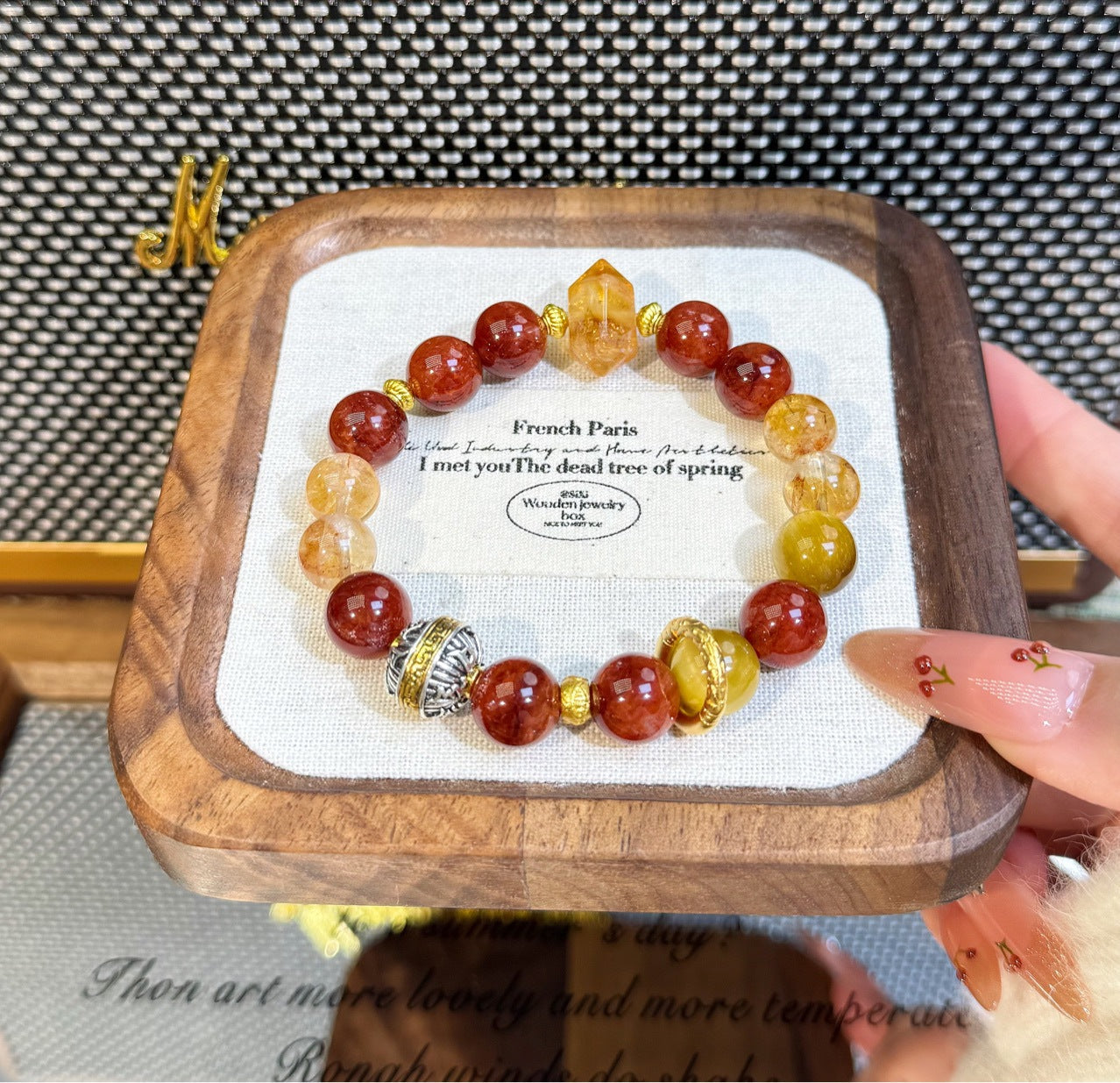 Nezha Energy Bracelet Citrine Crystal Tiger's Eye Dark Red Hematoid Bracelet