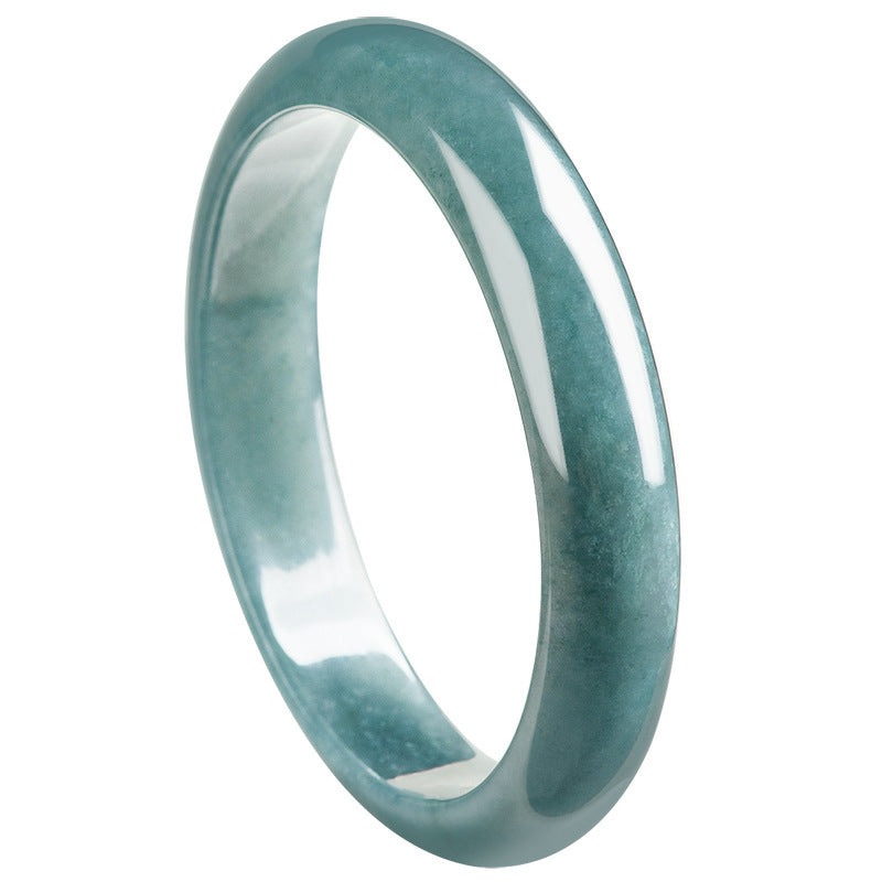 Natural A-Grade Blue Water Jadeite Bangle β Peaceful Bangle, Ice-Type Jadeite for Women