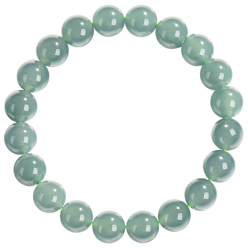 Natural A-Grade Blue Water Jadeite Bead Bracelet โ Ice-Type Jade Beads, 10mm, Spiritual Protection & Harmony