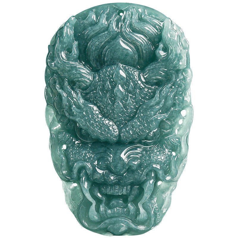 Blue Water Jade Dragon Pendant ā A-Grade Jade Talisman for Protection & Authority