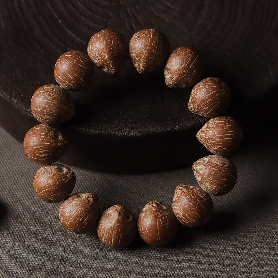Natural Purple Golden Rat Wenwan Bracelet – Round Beads, Rat Front Cat Back Design