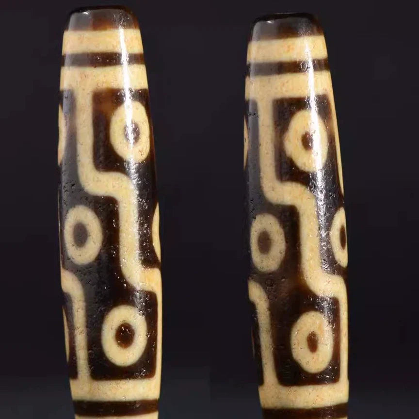 Tibetan Dzi Bead Pendant Agate, Length 58mm and Width 13mm, Totem Random