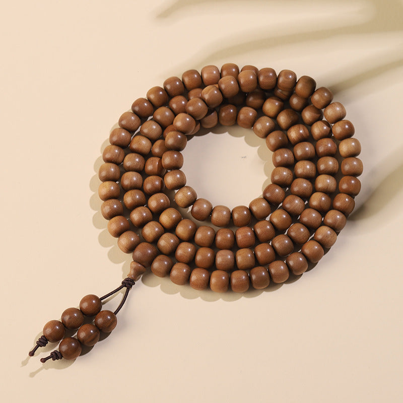 Indian Old Mountain Sandalwood Sinking-Grade Barrel Bead Bracelet