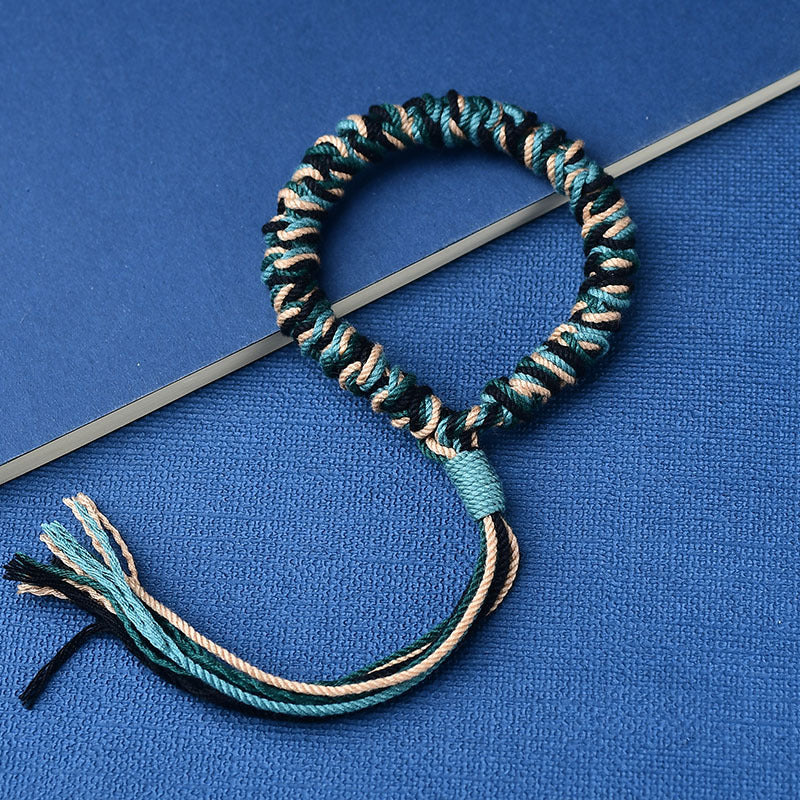 Tibetan Braided Snake Knot Bracelet – Women’s Protection & Blessing Cord