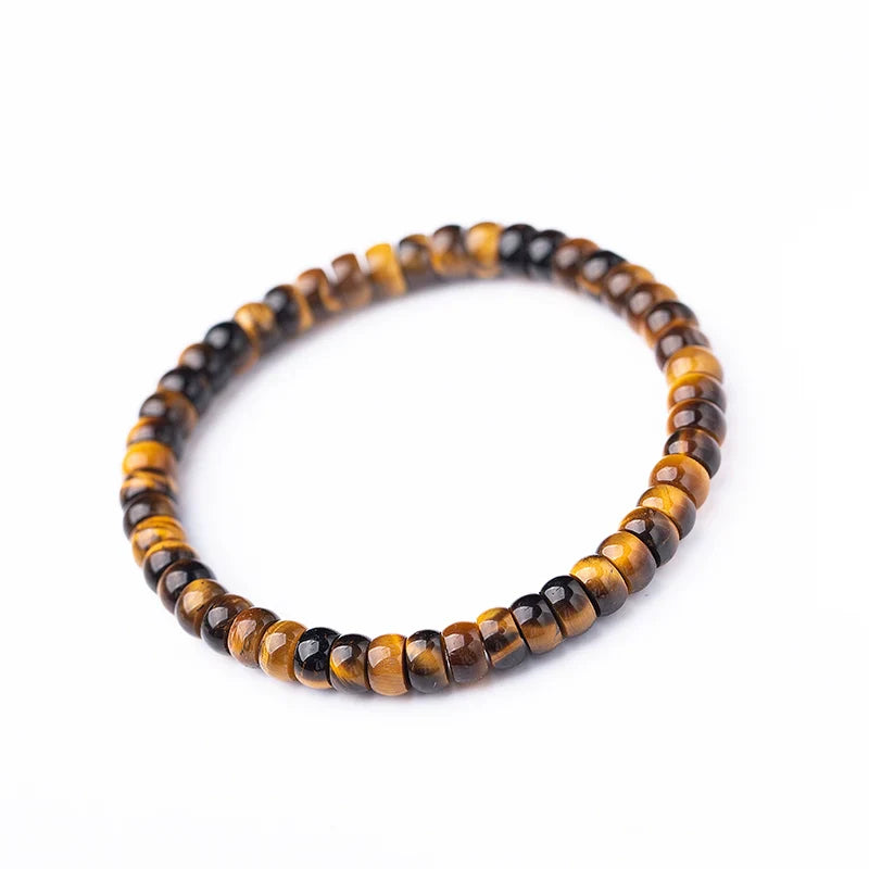 Natural Yellow Tiger’s Eye Precision Straight-Cut Thin Slice Bracelet