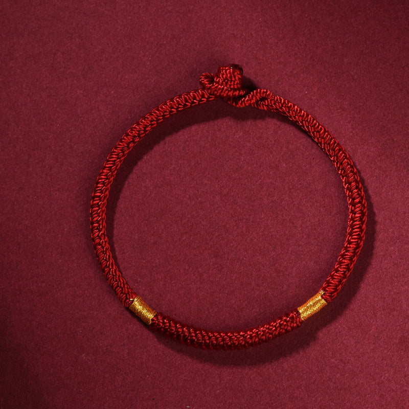 Handmade Vajra Knot Red String Bracelet β Zodiac Year Lucky Charm for Couples & Friends