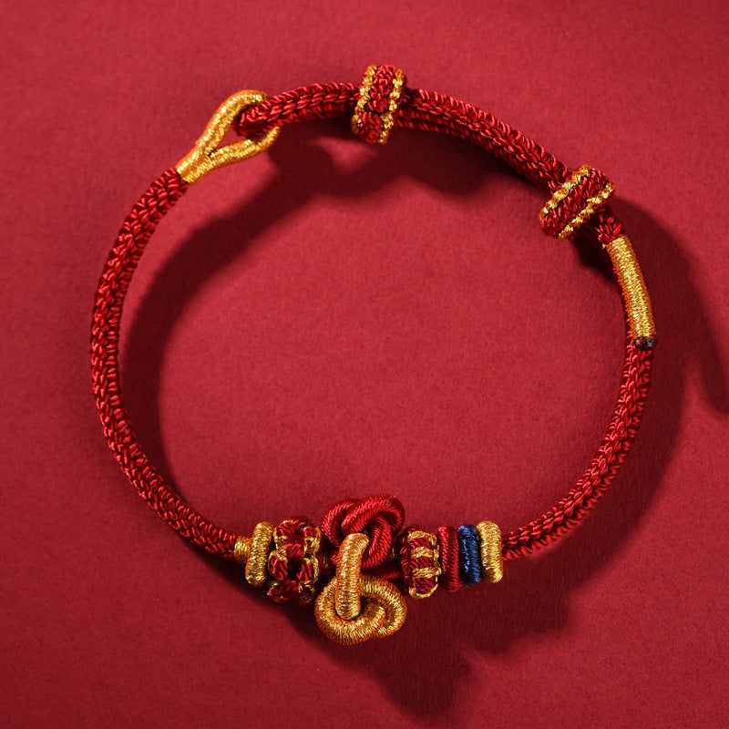 Handmade Zodiac Year Red String Bracelet โ Wish Fulfillment Symbol