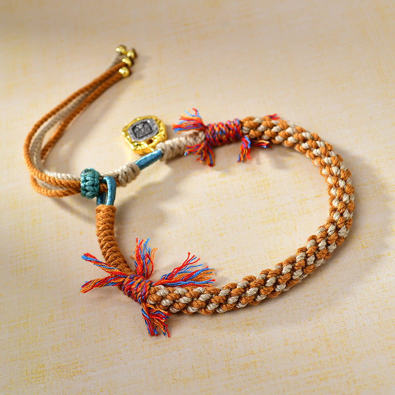 Tibetan Braided Lucky Bracelet Handmade Blessing Cord for Protection