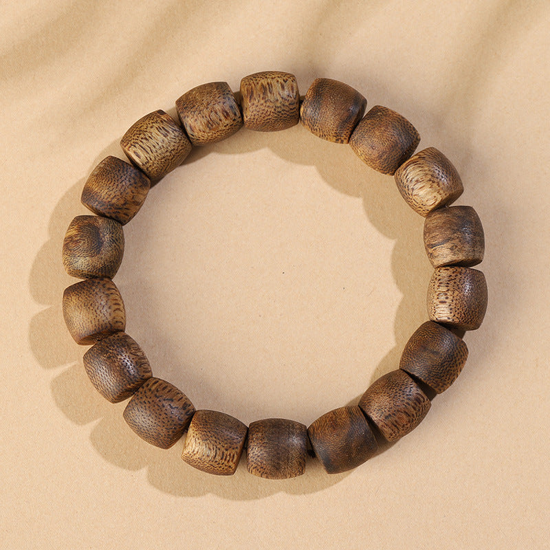 Natural Old Material Hainan Agarwood High-Oil Barrel Bead Bracelet