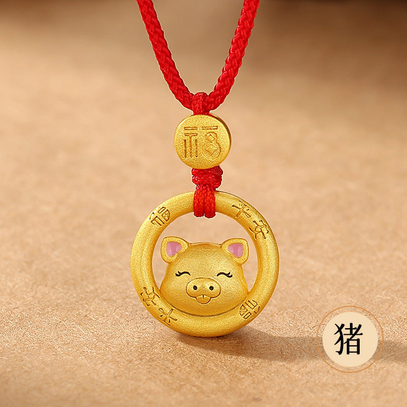 Year of the Horse Chinese Zodiac Red String Necklace β Handwoven Luck Amulet