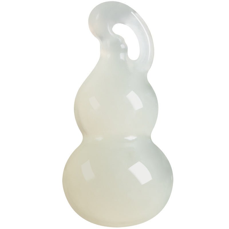 Natural Hetian White Jade Gourd Pendant ā Feng Shui Wealth & Blessings Necklace for Men & Women