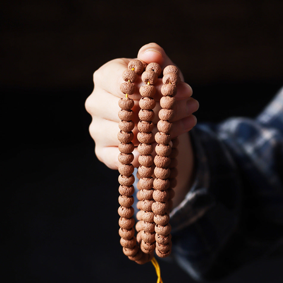 Natural Wild Lotus Bodhi Seeds 108 Mala Prayer Bracelet