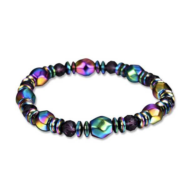 Buddha & Karma Rainbow Magnetic Hematite Wellness Bracelet