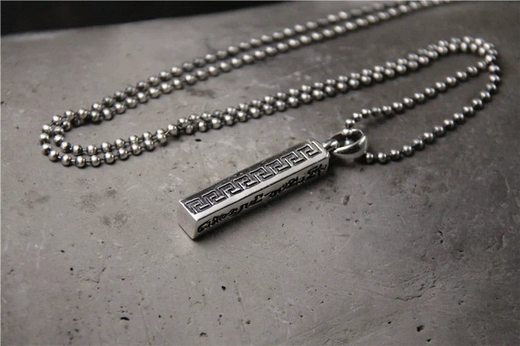 S925 Sterling Silver Sanskrit Six Character Mantra Pendant