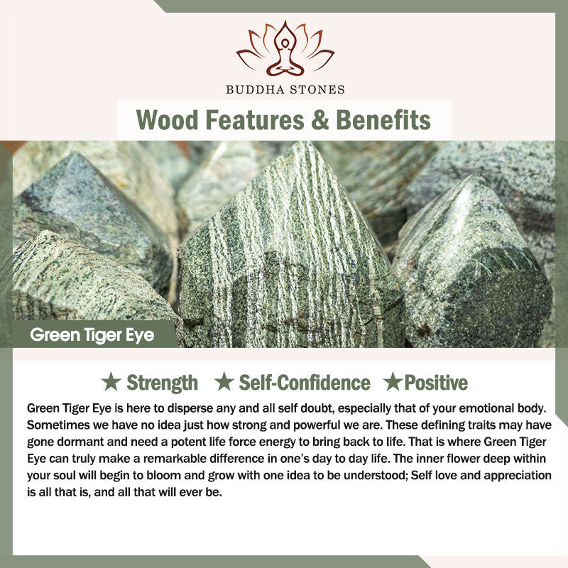 Wear FengShui "Wishing You Courage and Balance" Green Tiger Eye Bracelet Includes Gift Message Card