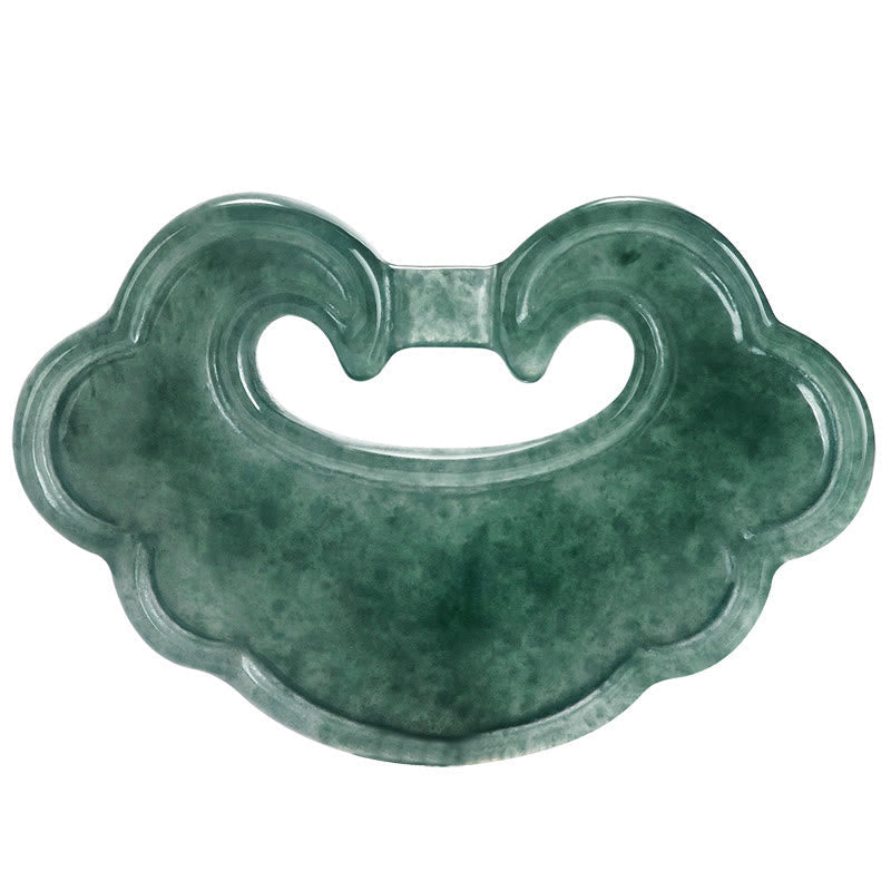 Wear FengShui Natural Green Jade Chinese Lock Charm Luck Necklace Pendant