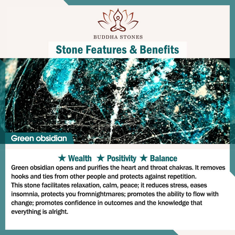 Wear FengShui Natural Green Eye Obsidian Wealth Bracelet