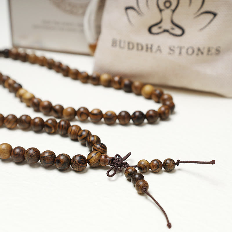 Wear FengShui 108 Mala Beads Bracelet Prayer Meditation Sandalwood Elastic