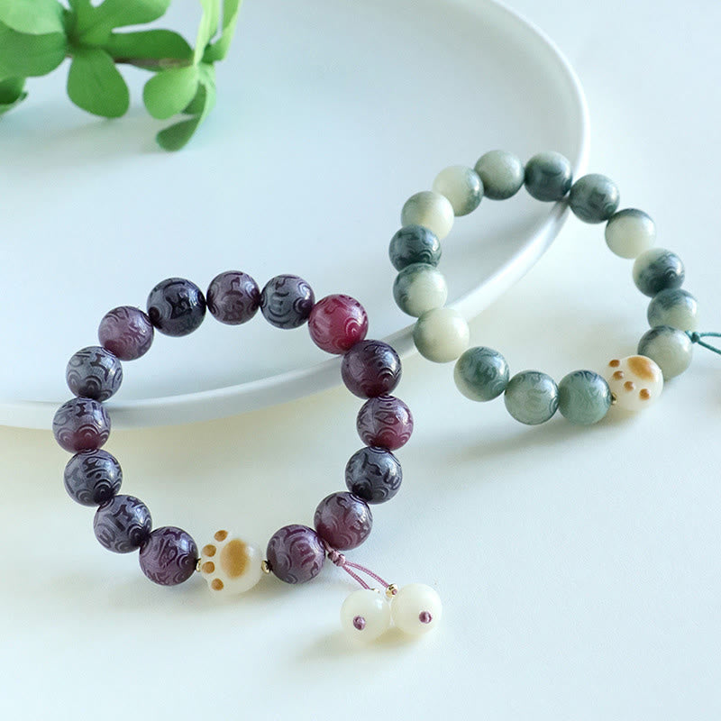 Wear FengShui Bodhi Seed Om Mani Padme Hum Carved Harmony Bracelet