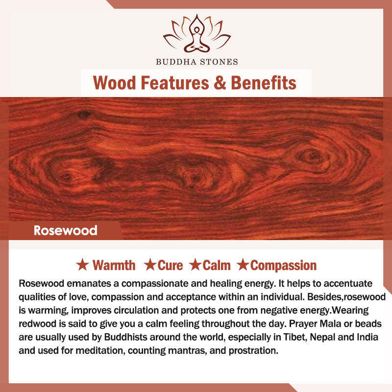 Wear FengShui Ebony Wood Rosewood Peace Balance Bracelet