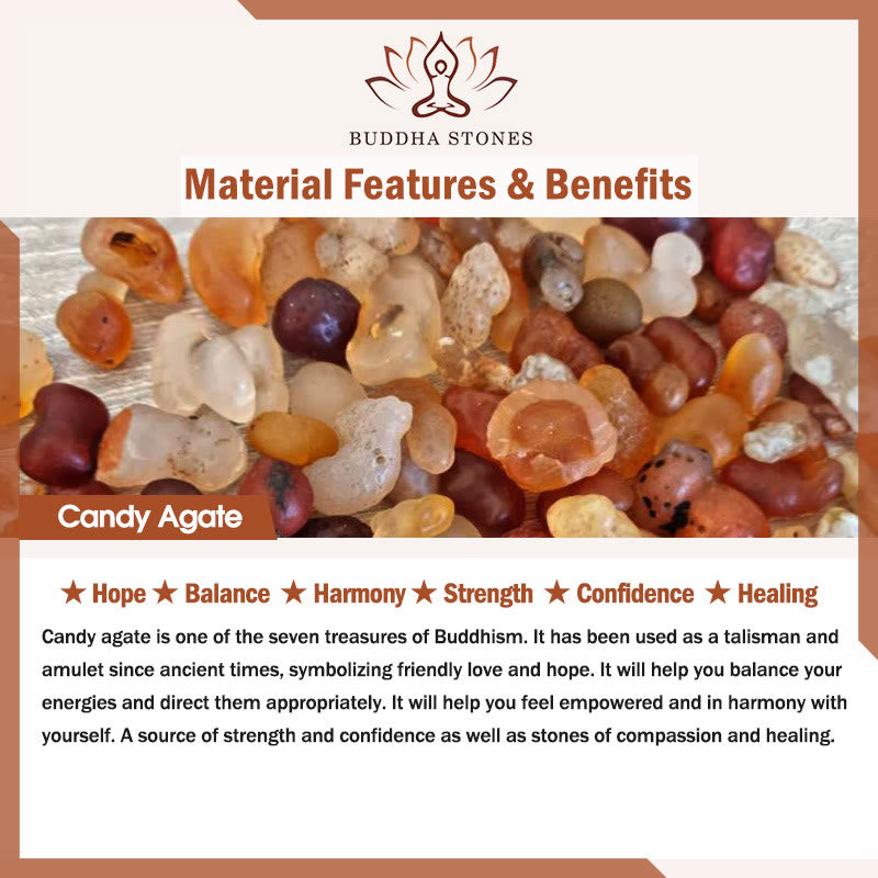 Wear FengShui Colorful Candy Agate Healing Strength Bead Bracelet