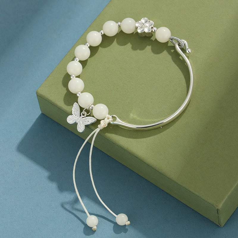 Wear FengShui Bodhi Seed Butterfly Lotus Luck Wealth Bracelet Bangle