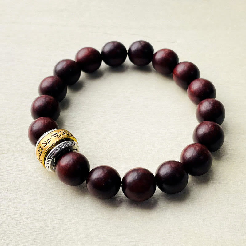 Wear FengShui Small Leaf Red Sandalwood Amulet Protection Bracelet