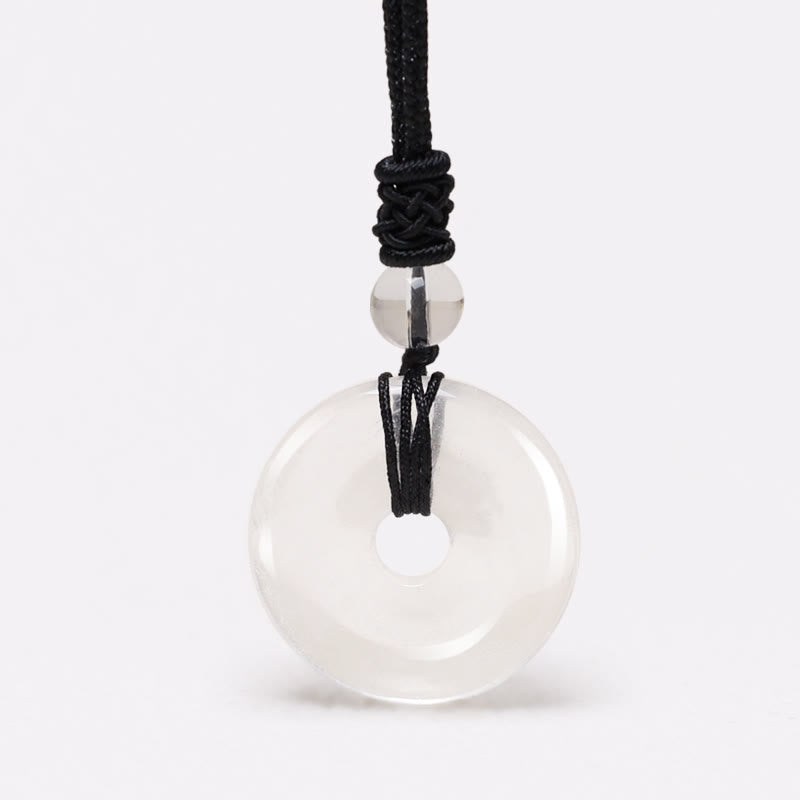 Wear FengShui Lucky Coin Pendant Healing Crystal Gemstone Necklace