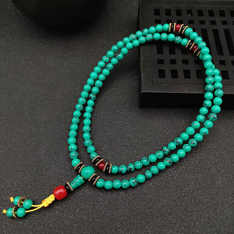 Wear FengShui Tibetan Turquoise Healing Mala Bracelet
