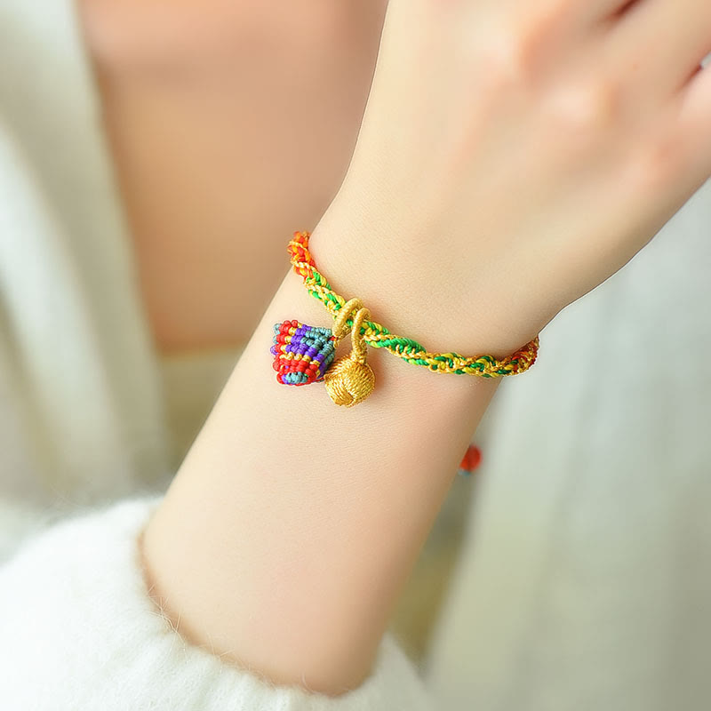 Wear FengShui Colorful Rope Luck Handcrafted Zongzi Charm Bracelet
