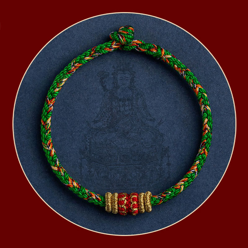 Wear FengShui Tibet Handmade Chinese Zodiac Natal Buddha Luck Strength Braided String Bracelet